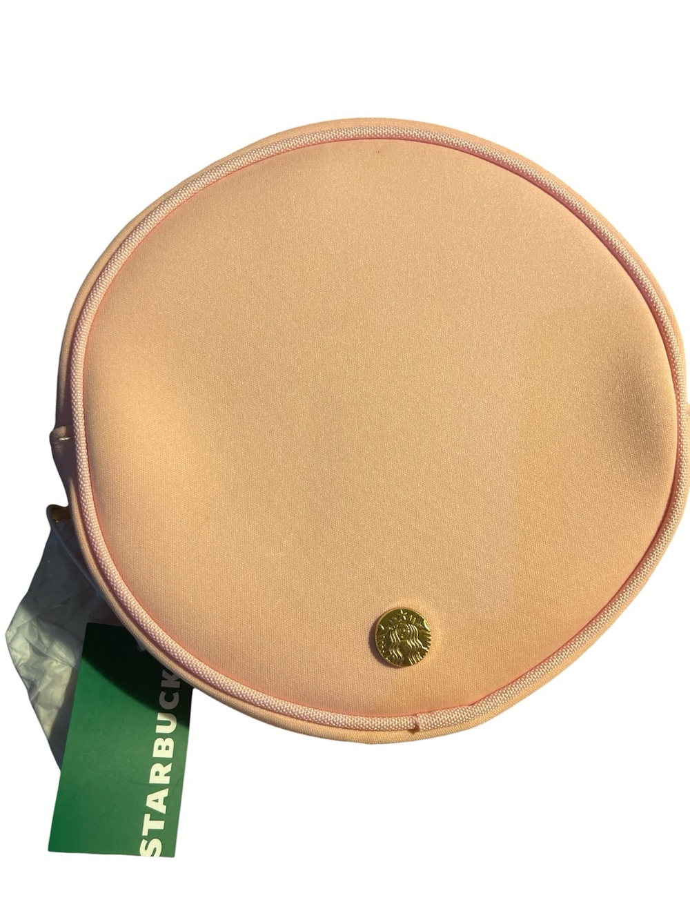 Starbucks Pink  Round Zip Belt Bag with Gold Emblem and Chanr NWT